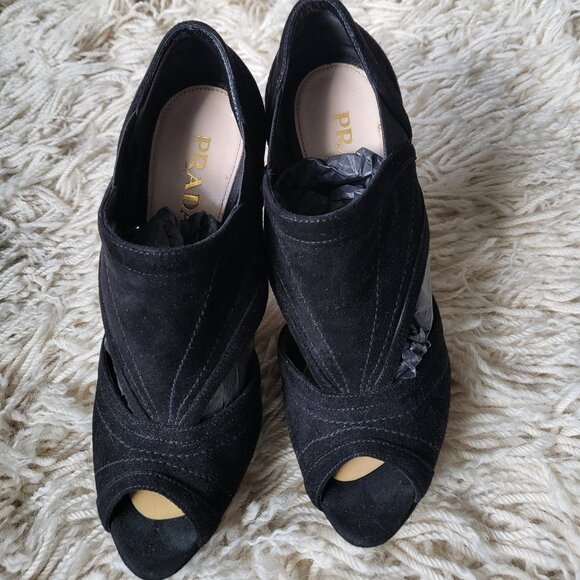PRADA Pumps Suede Cutout Accent D'Orsay Size 36 - Picture 2 of 7